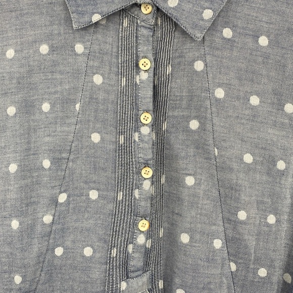 Isabella Sinclair Shirt Dress Womens Size Medium Polka Dot 100%‎ Cotton Chambray - Picture 7 of 12